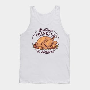 Grateful, Thankful and Blessed, Thanksgiving Tank Top